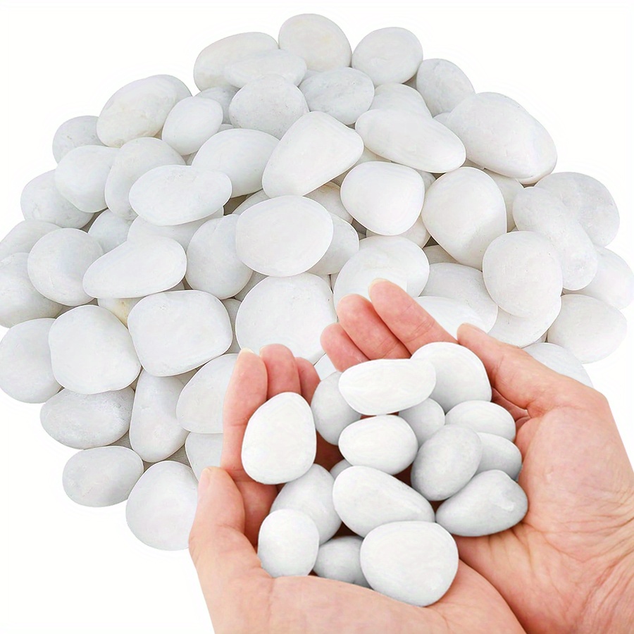 Aquarium Marine Fish - 200/400g 흰색 고광택 천연 자갈 2-3cm