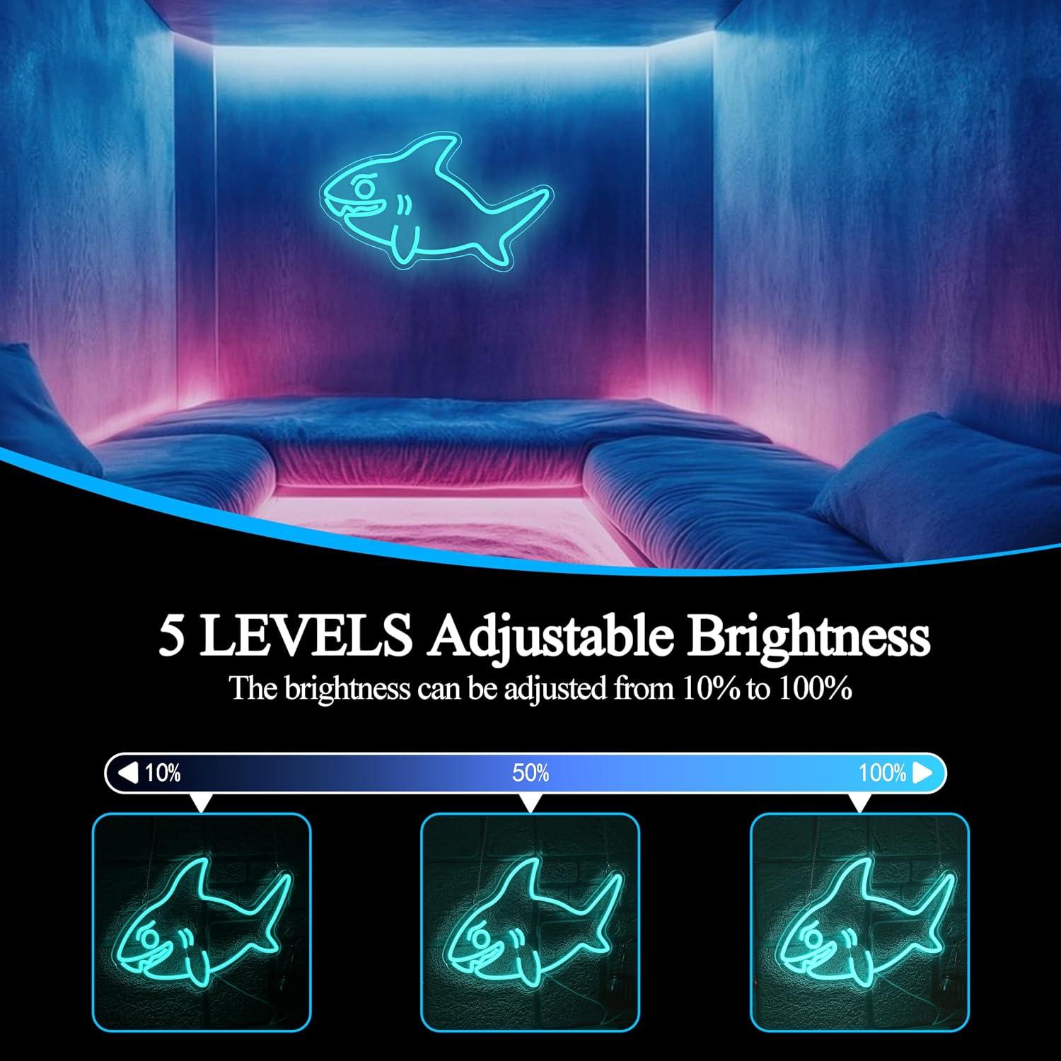 상어 네온사인 USB 디밍 가능 LED 조명, 아이 방 - Marine Zoo 리뷰 및 가격