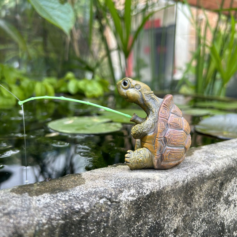 거북이 낚시 어항 수족관 장식 창의적인 중국식 암석 물 - Aquarium Marine Fish 리뷰 및 가격