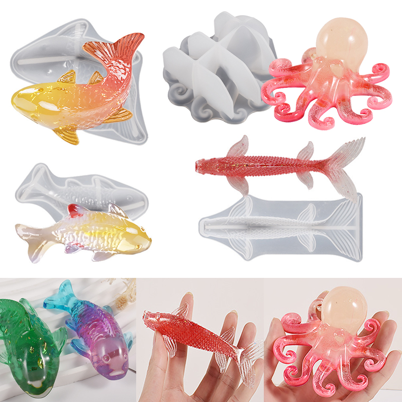 3D 잉어 모양 에폭시 수지 몰드 바다 동물 잉어 문어 - Aquarium Marine Fish 리뷰 및 가격