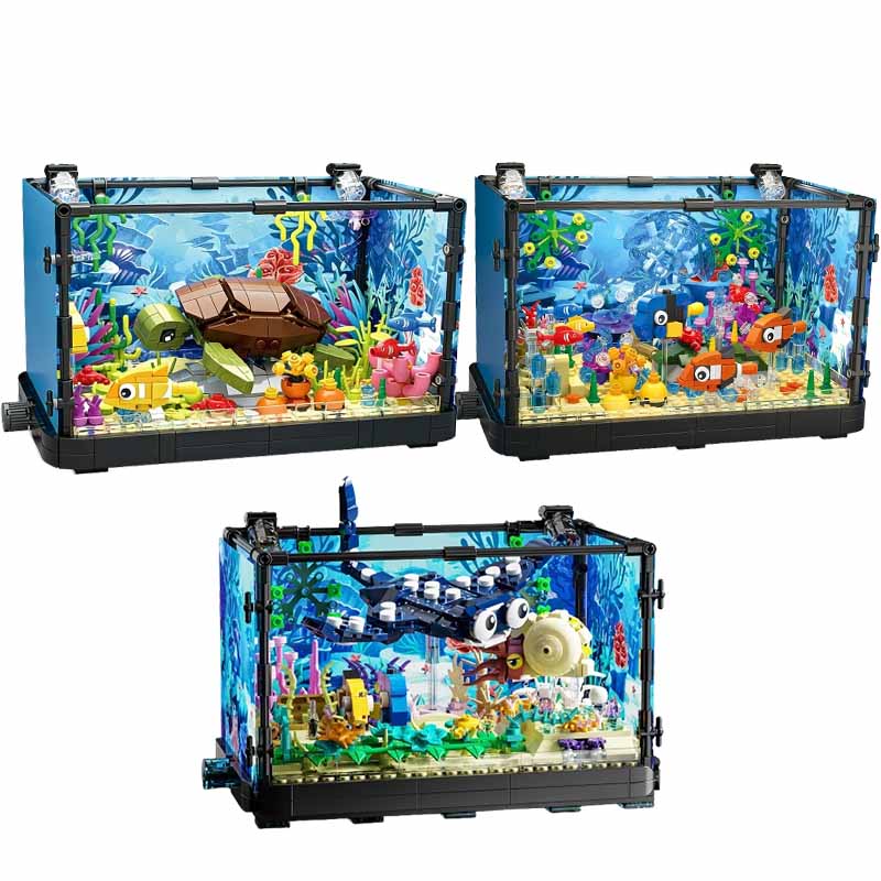 조명이 포함된 어항 빌딩 블록 세트, 수족관, 해양 거 - Aquarium Marine Fish 리뷰 및 가격