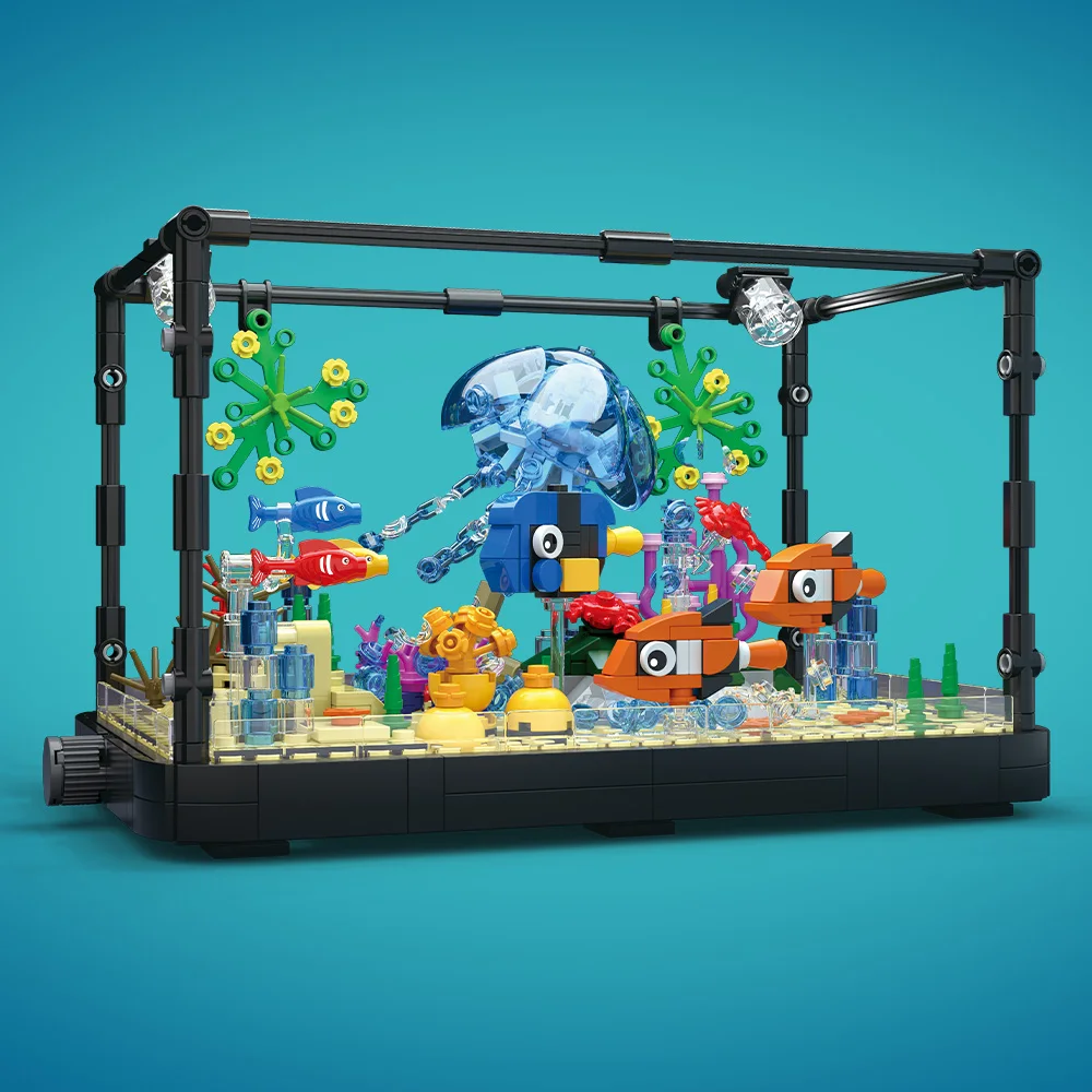 조명이 포함된 어항 빌딩 블록 세트, 수족관, 해양 거 - Aquarium Marine Fish 리뷰 및 가격