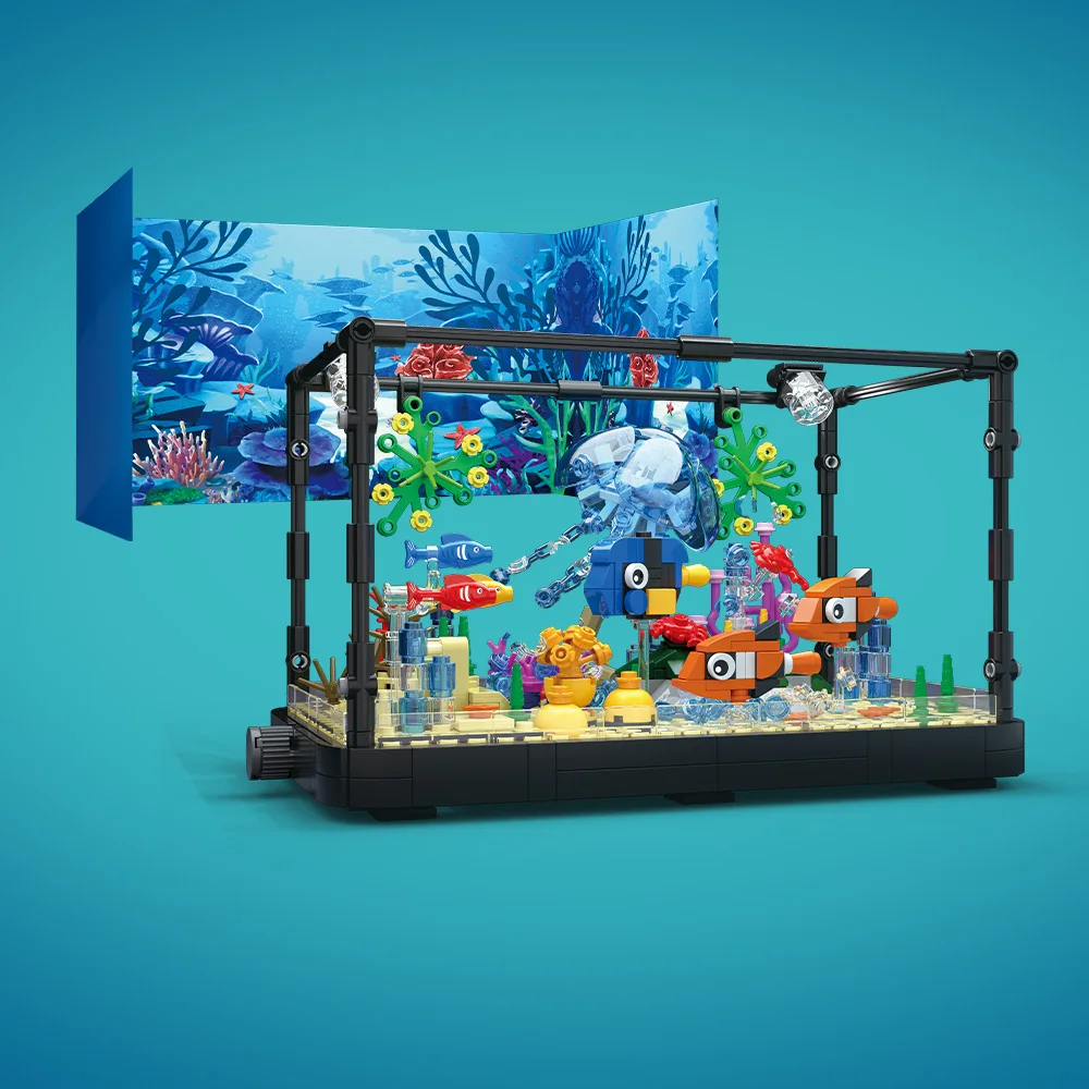조명이 포함된 어항 빌딩 블록 세트, 수족관, 해양 거 - Aquarium Marine Fish 리뷰 및 가격