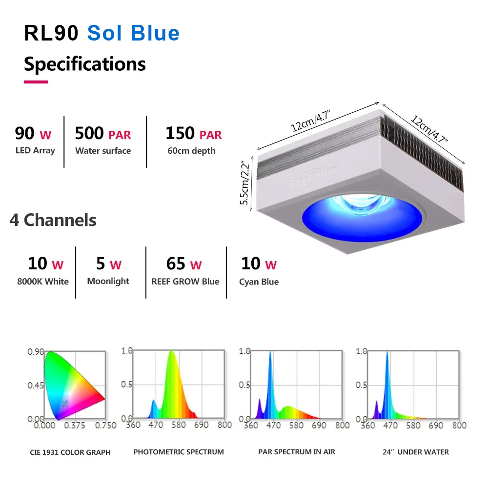 PopBloom-RL90 WiFi LED 수족관 조명  - Marine X Aquarium 리뷰 및 가격